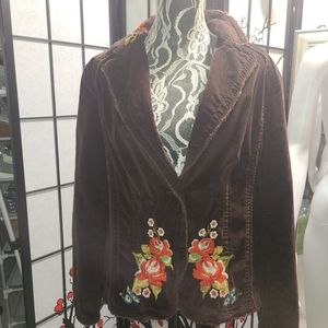 Corduroy embroidered jacket